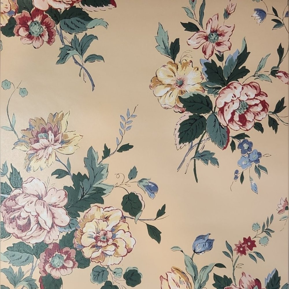 Gorgeous Floral MCM Vintage Vinyl Wallpaper